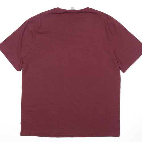 Ted Baker Men's Burgundy 2XL T-Shirt Crew Neck