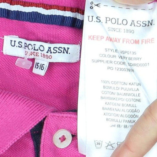 U.S. Polo Assn. Girls Pink Polo Shirt 13-14 Years