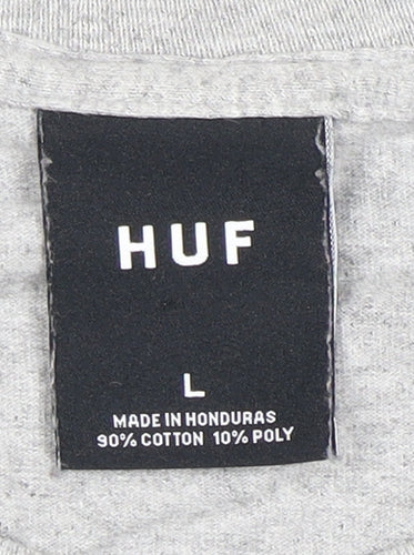 HUF Men’s Grey Long Sleeve Graphic T-Shirt Size L