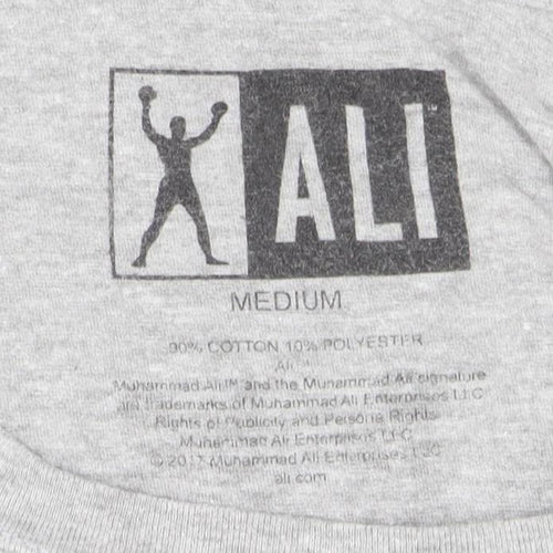 ALI Men's Grey Short Sleeve T-Shirt, Medium