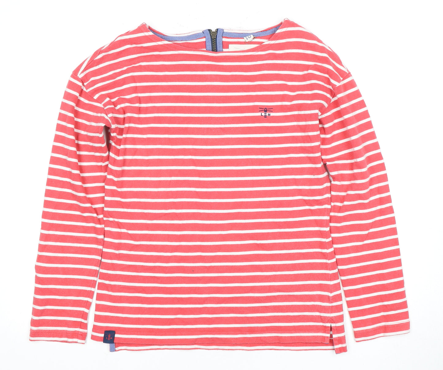 Lighthouse Women's Red Striped Cotton Long Sleeve T-Shirt