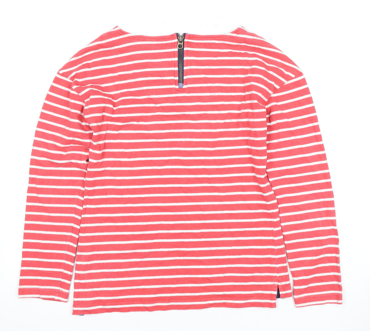 Lighthouse Women's Red Striped Cotton Long Sleeve T-Shirt