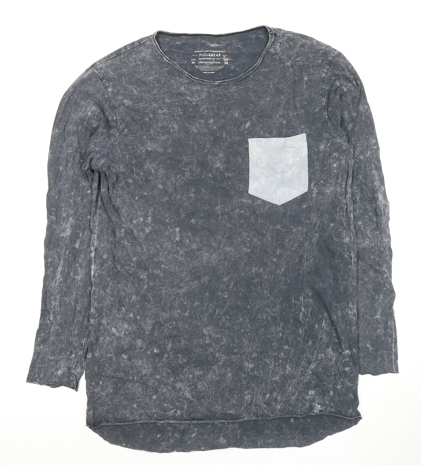 Pull&Bear Men's Grey M Long Sleeve T-Shirt