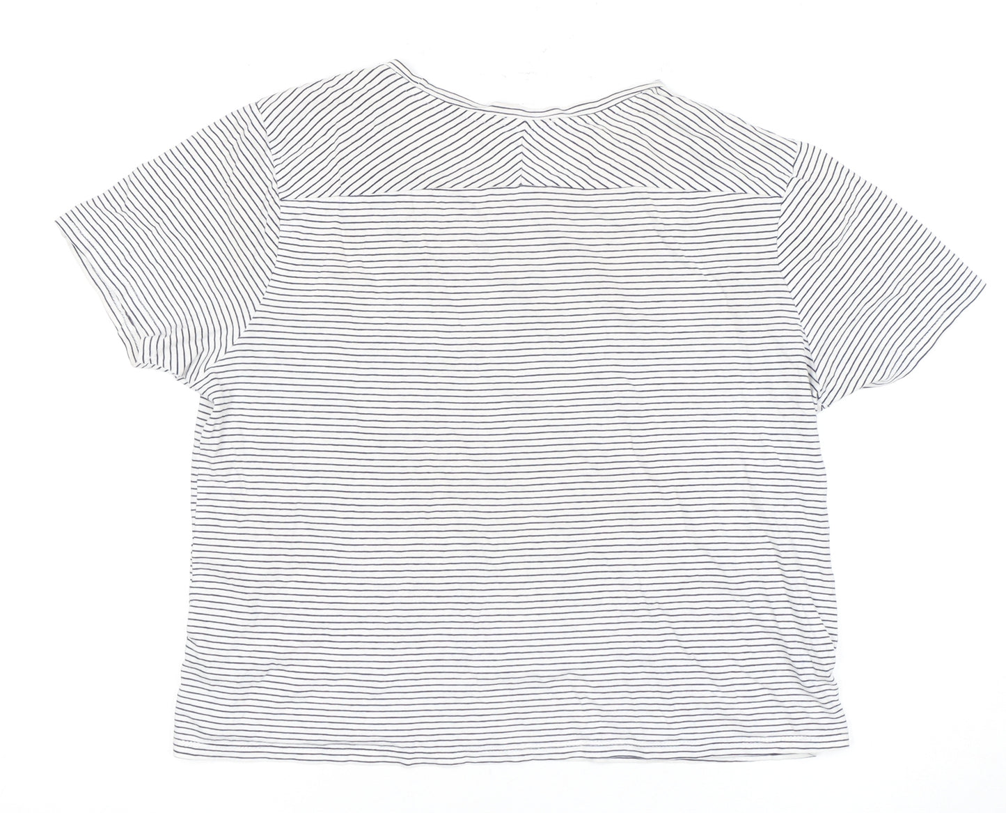 Zara Women's White Striped T-Shirt Size 12
