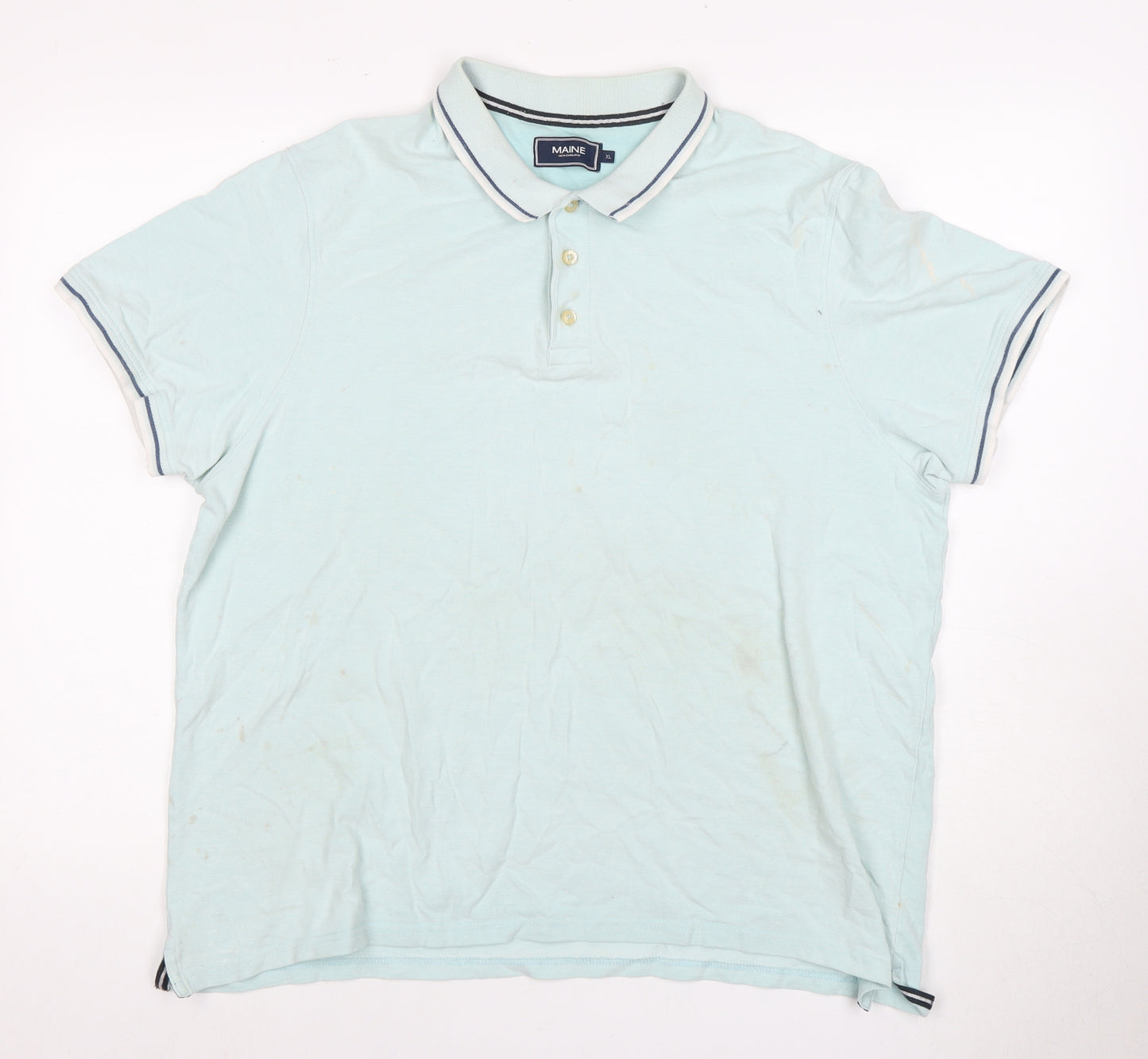 Maine Men's Blue Short Sleeve Polo Shirt 7XL