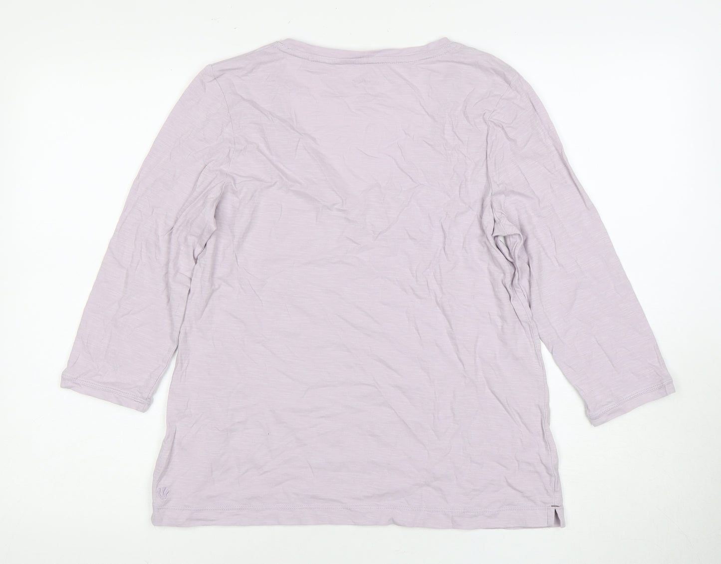 FatFace Women's Purple V-Neck Top, Size 10, 3/4 Sleeve