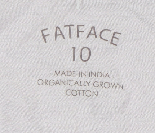 FatFace Women's Purple V-Neck Top, Size 10, 3/4 Sleeve