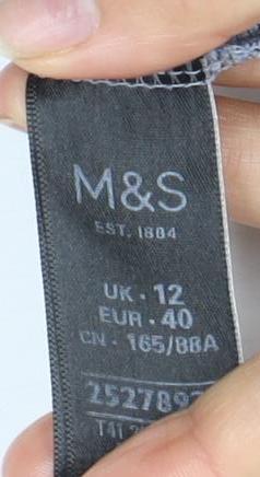 Marks and Spencer Women's Blue Plaid Long Sleeve Top