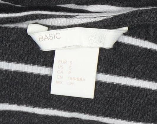 H&M Women's Striped Dress S Black White Casual