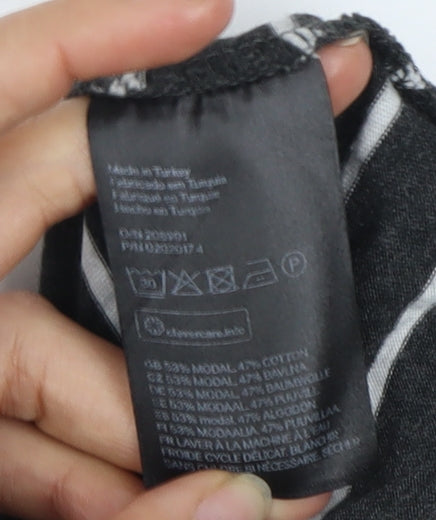 H&M Women's Striped Dress S Black White Casual