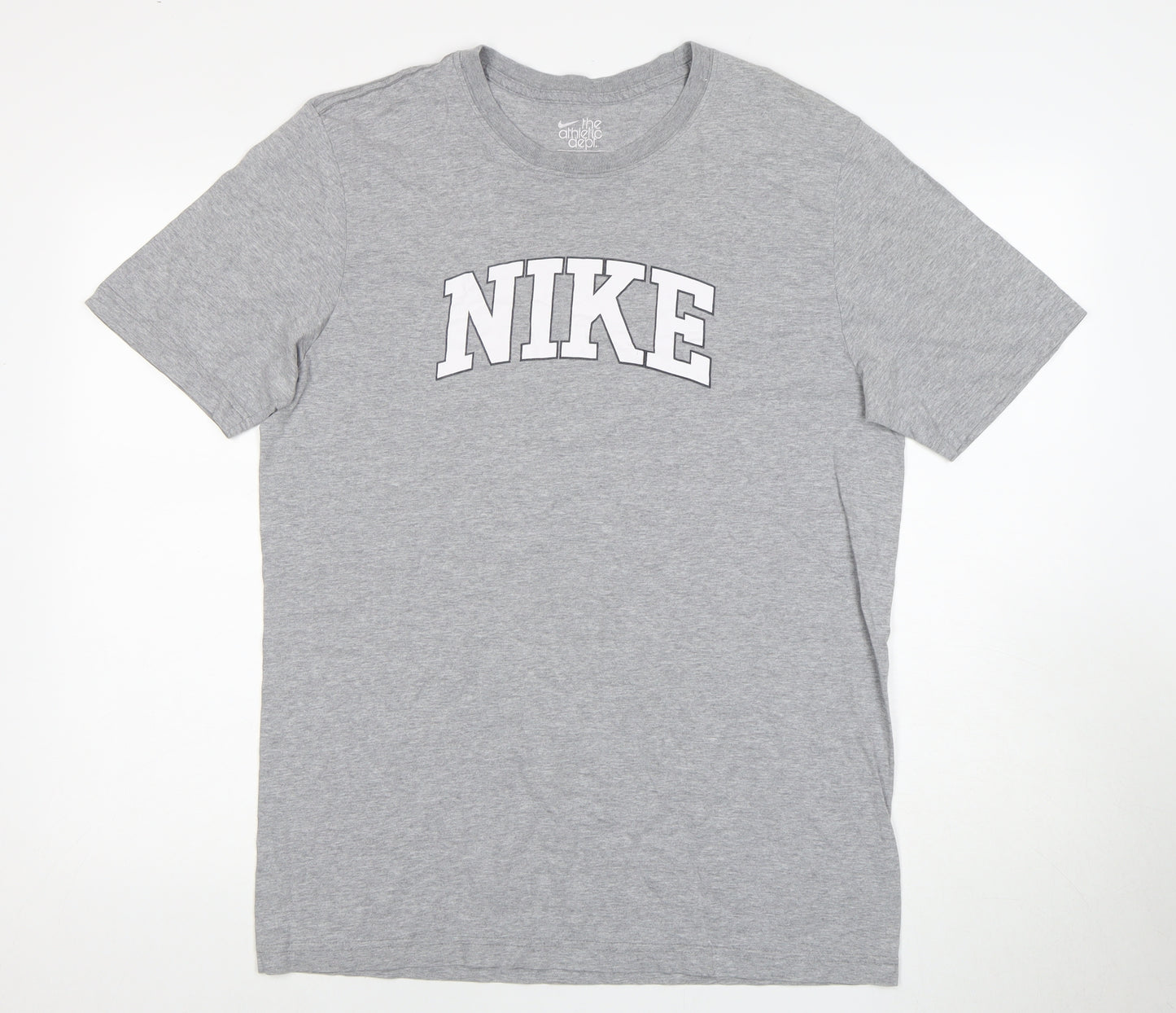 Nike Men's Grey Crew Neck Logo T-Shirt L