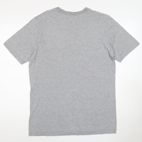 Nike Men's Grey Crew Neck Logo T-Shirt L