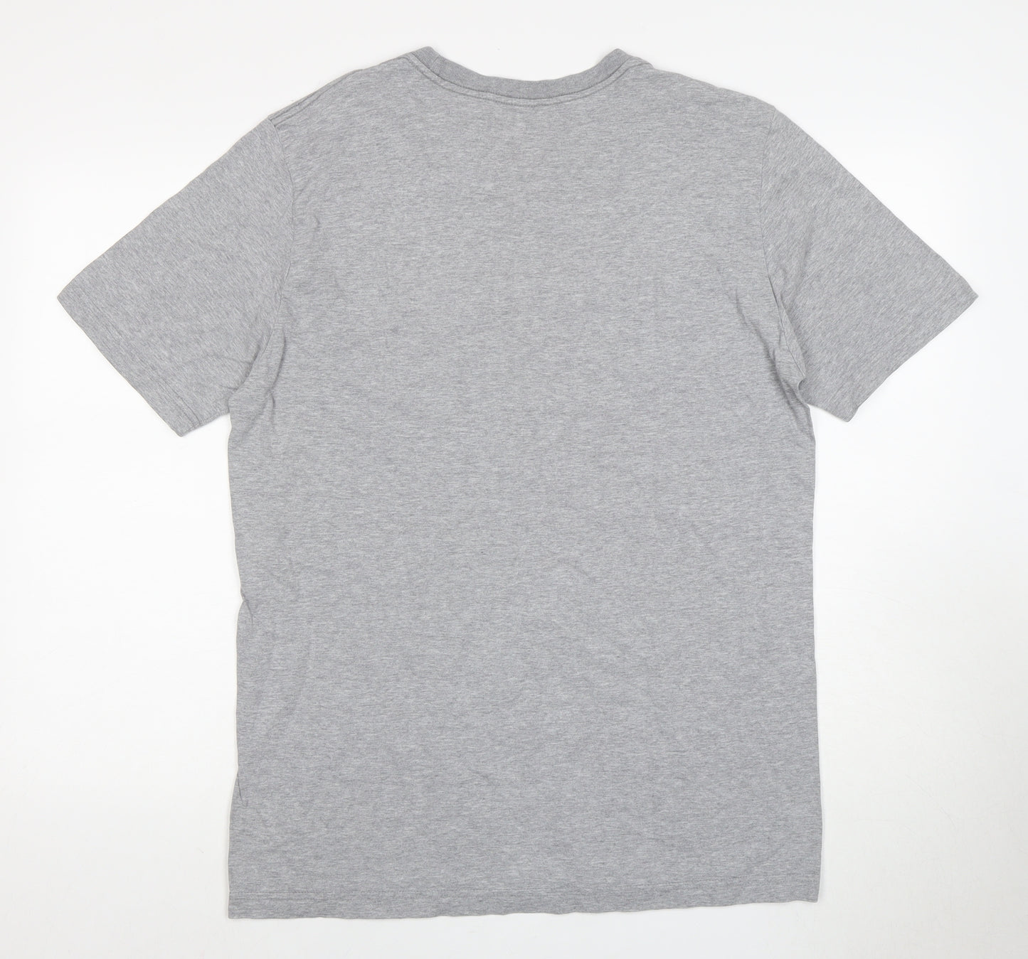 Nike Men's Grey Crew Neck Logo T-Shirt L