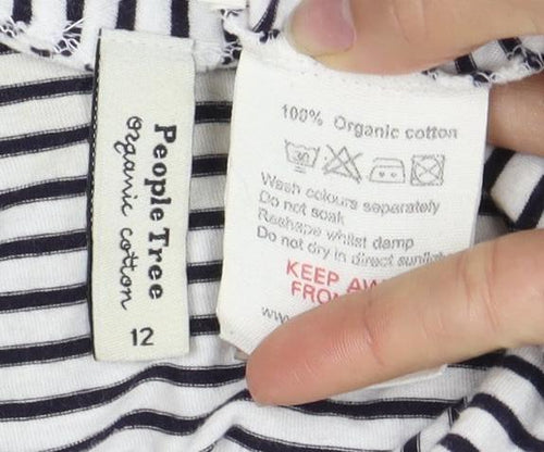 People Tree Women's Striped Shift Dress, Size 12