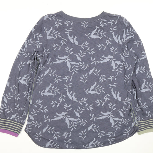 White Stuff Women's Grey Floral Long Sleeve Top