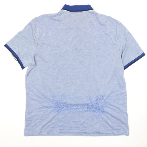 Marks and Spencer Men's Blue Polo Shirt, Size L