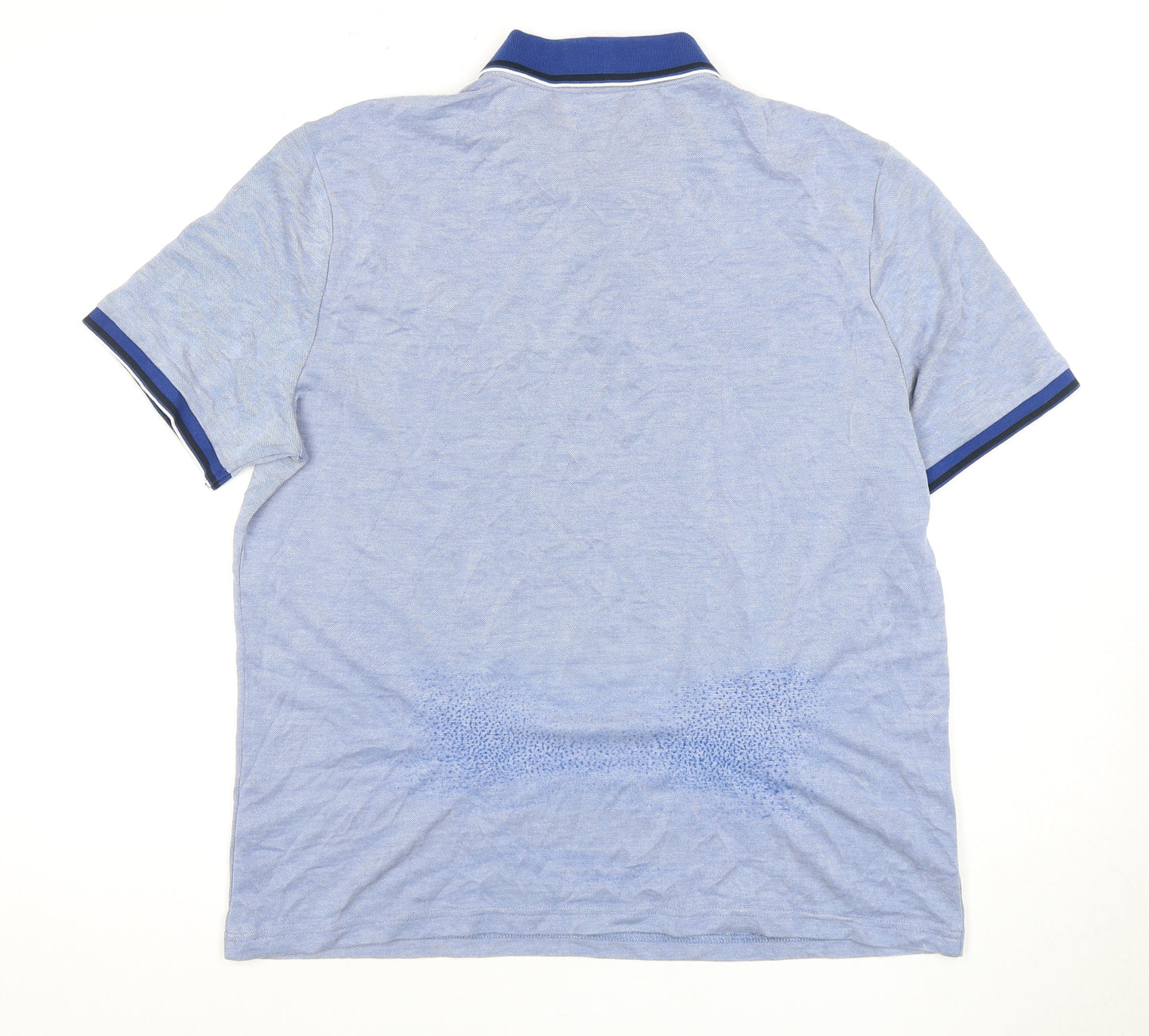 Marks and Spencer Men's Blue Polo Shirt, Size L