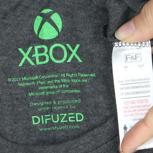 DIFUZED Men's Xbox Grey T-Shirt L - Gaming Graphic Tee