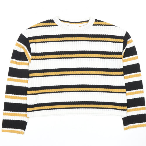 Topshop Women's Multicoloured Striped Pullover Jumper