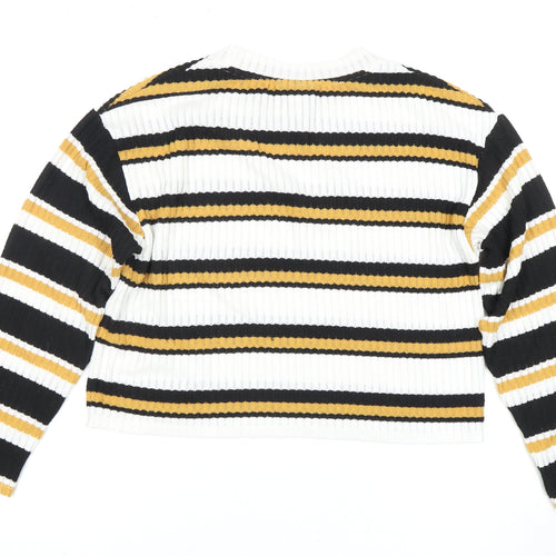 Topshop Women's Multicoloured Striped Pullover Jumper