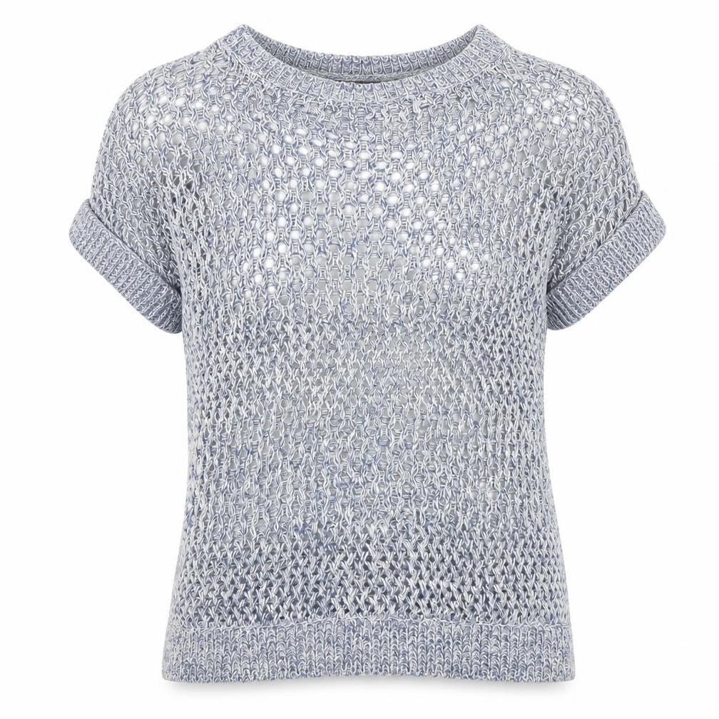 Front view of Dorothy Perkins Women's Blue Open-Knit jumper