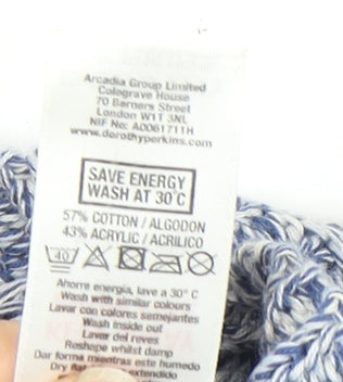 Dorothy Perkins Women's Blue Open-Knit Pullover Jumper