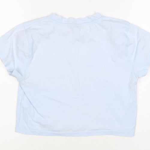 Topshop Women’s Blue Cropped T-Shirt UK 8