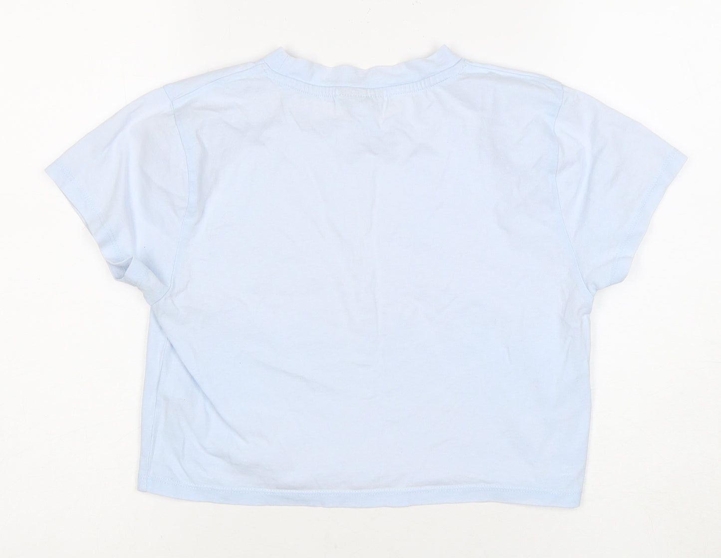 Topshop Women’s Blue Cropped T-Shirt UK 8