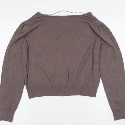 SKY Designs Women's Brown V-Neck Cardigan Size 10