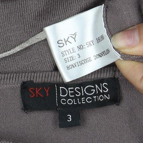 SKY Designs Women's Brown V-Neck Cardigan Size 10