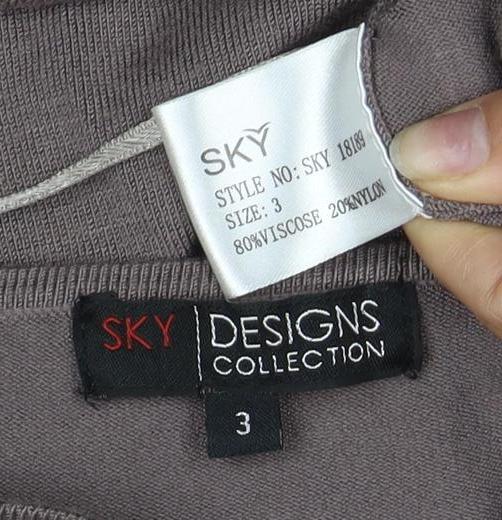 SKY Designs Women's Brown V-Neck Cardigan Size 10