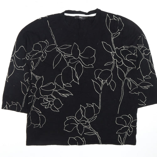 Next Women's Black Floral Blouse, Size 14, Casual Wear