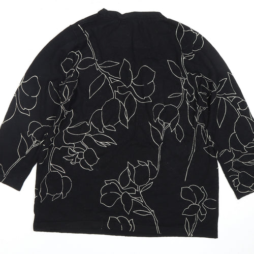 Next Women's Black Floral Blouse, Size 14, Casual Wear