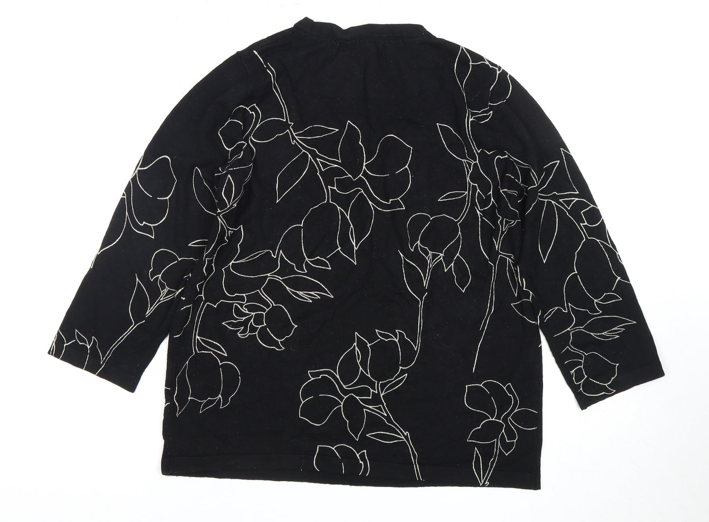 Next Women's Black Floral Blouse, Size 14, Casual Wear