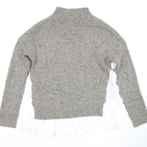 French Connection Women's Grey High Neck Pullover Jumper, S
