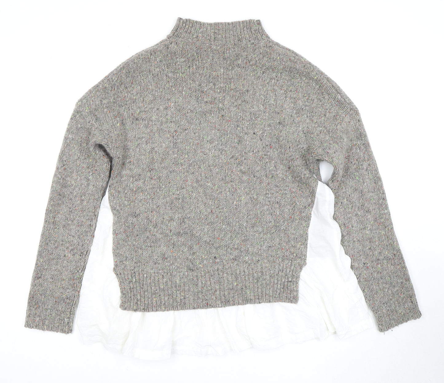 French Connection Women's Grey High Neck Pullover Jumper, S