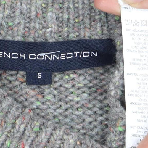 French Connection Women's Grey High Neck Pullover Jumper, S