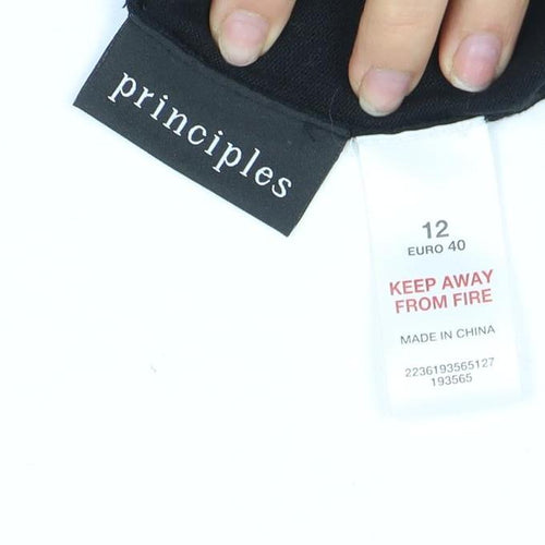 Principles Women's Black V-Neck Sequin Top - Size 12