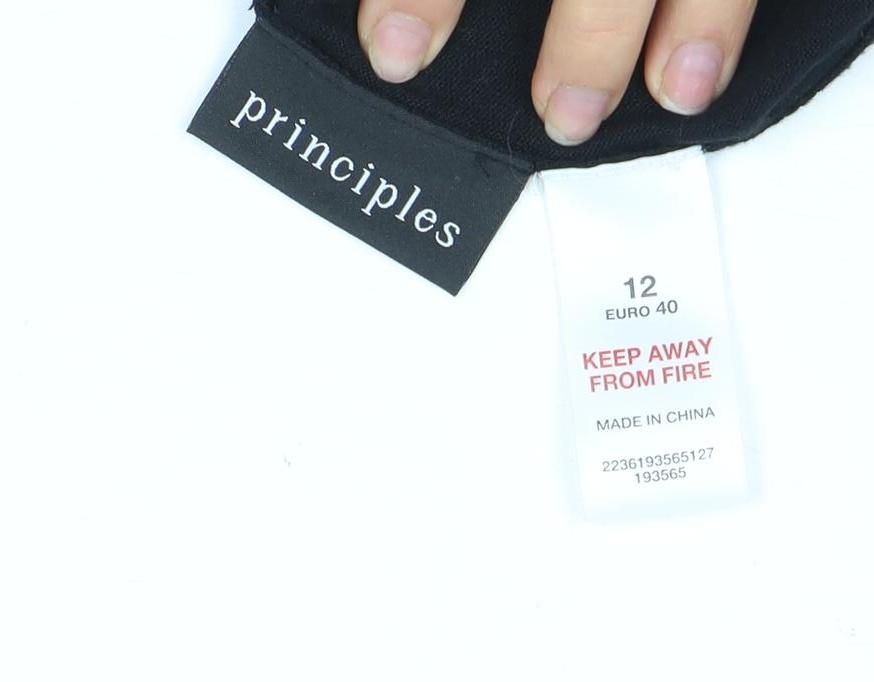 Principles Women's Black V-Neck Sequin Top - Size 12