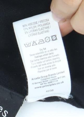 Principles Women's Black V-Neck Sequin Top - Size 12