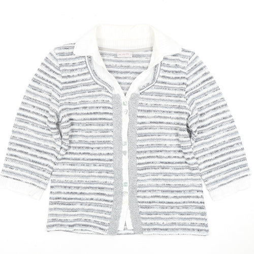 Marks and Spencer Women's Multicoloured Striped Cardigan M