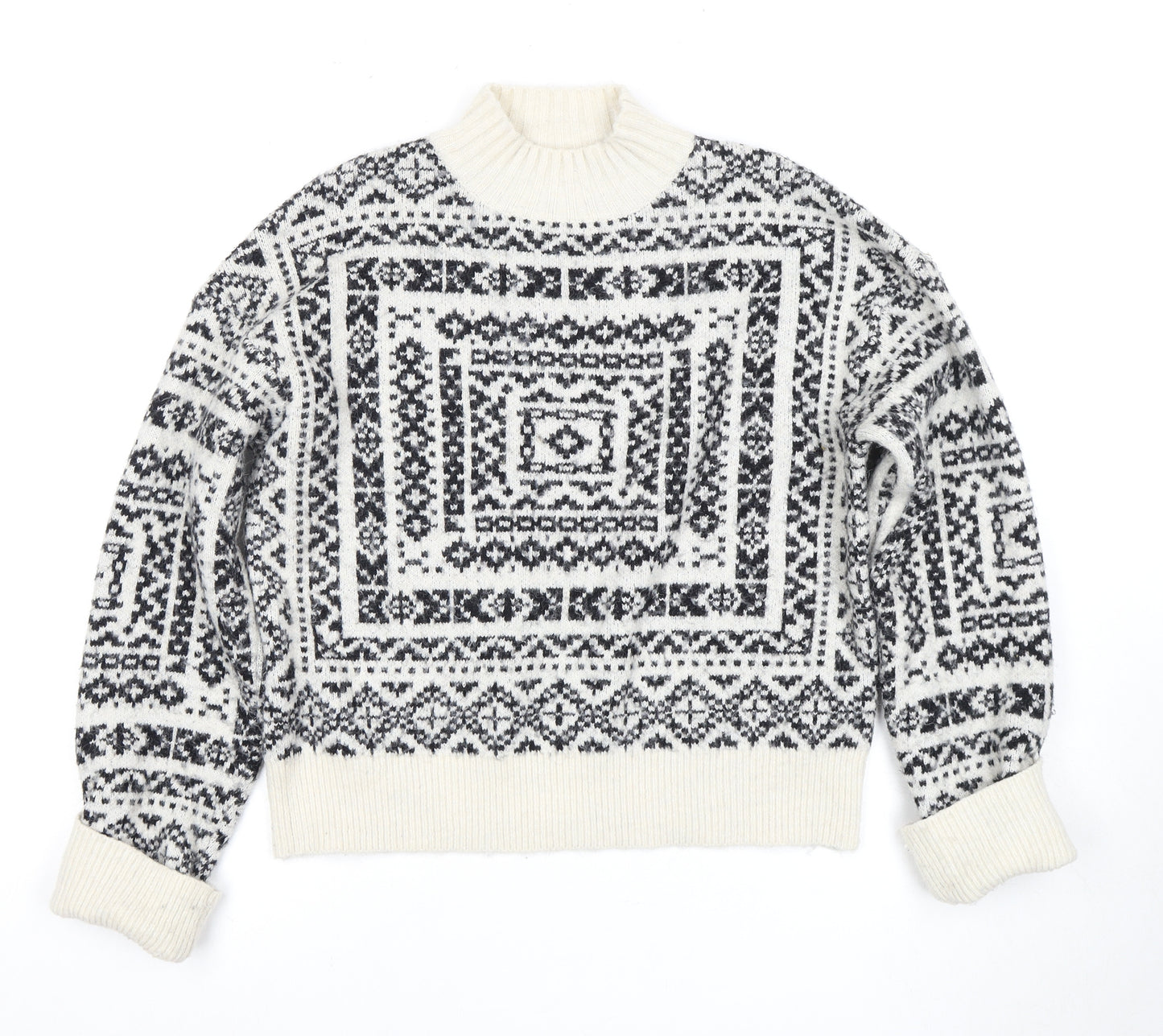 Oasis Women's Multicoloured Geometric Pullover Jumper S