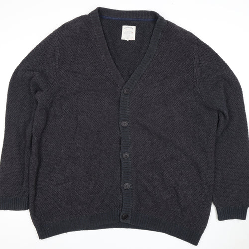 Fat Face Men's Black Cardigan 3XL V-Neck Knit Jumper
