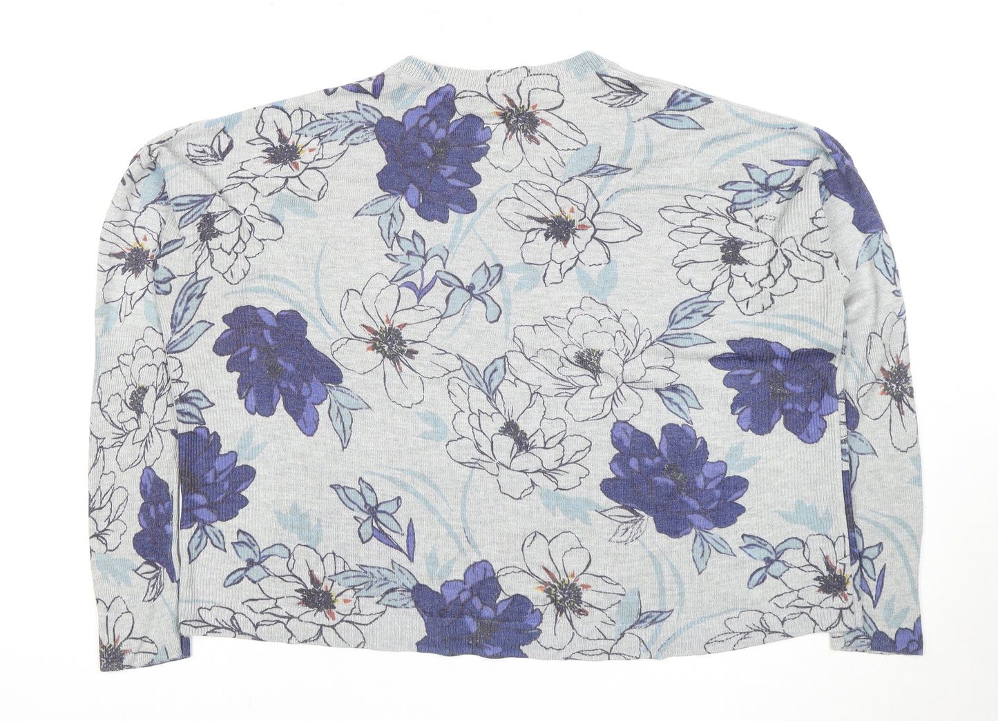 Marks and Spencer Women's Grey Floral Crew Neck Top