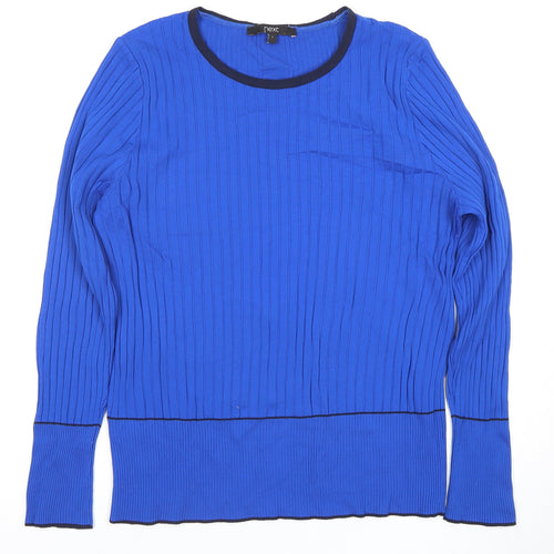 Next Women's Blue Long Sleeve Jersey Top - L