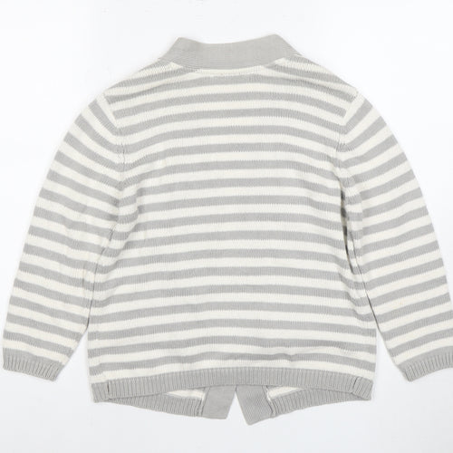 BHS Women's Grey Striped Cardigan Size 12