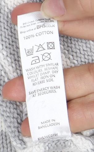 BHS Women's Grey Striped Cardigan Size 12