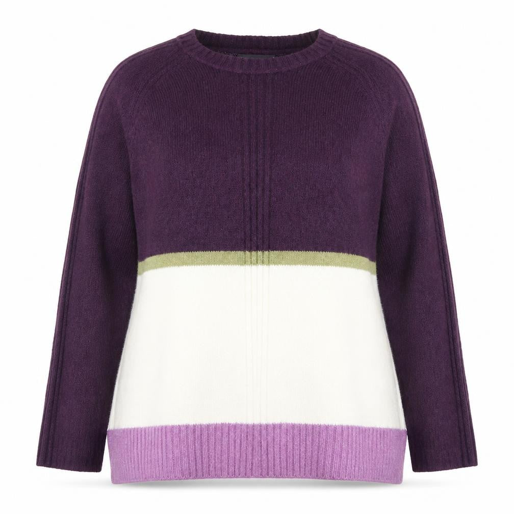 Front view of Marks & Spencer Women's L Purple Knit jumper