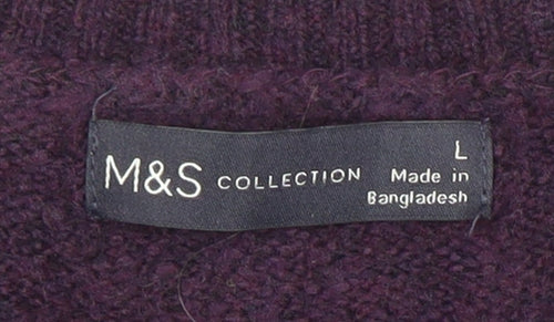 Marks and Spencer Women's L Purple Knit Pullover Jumper