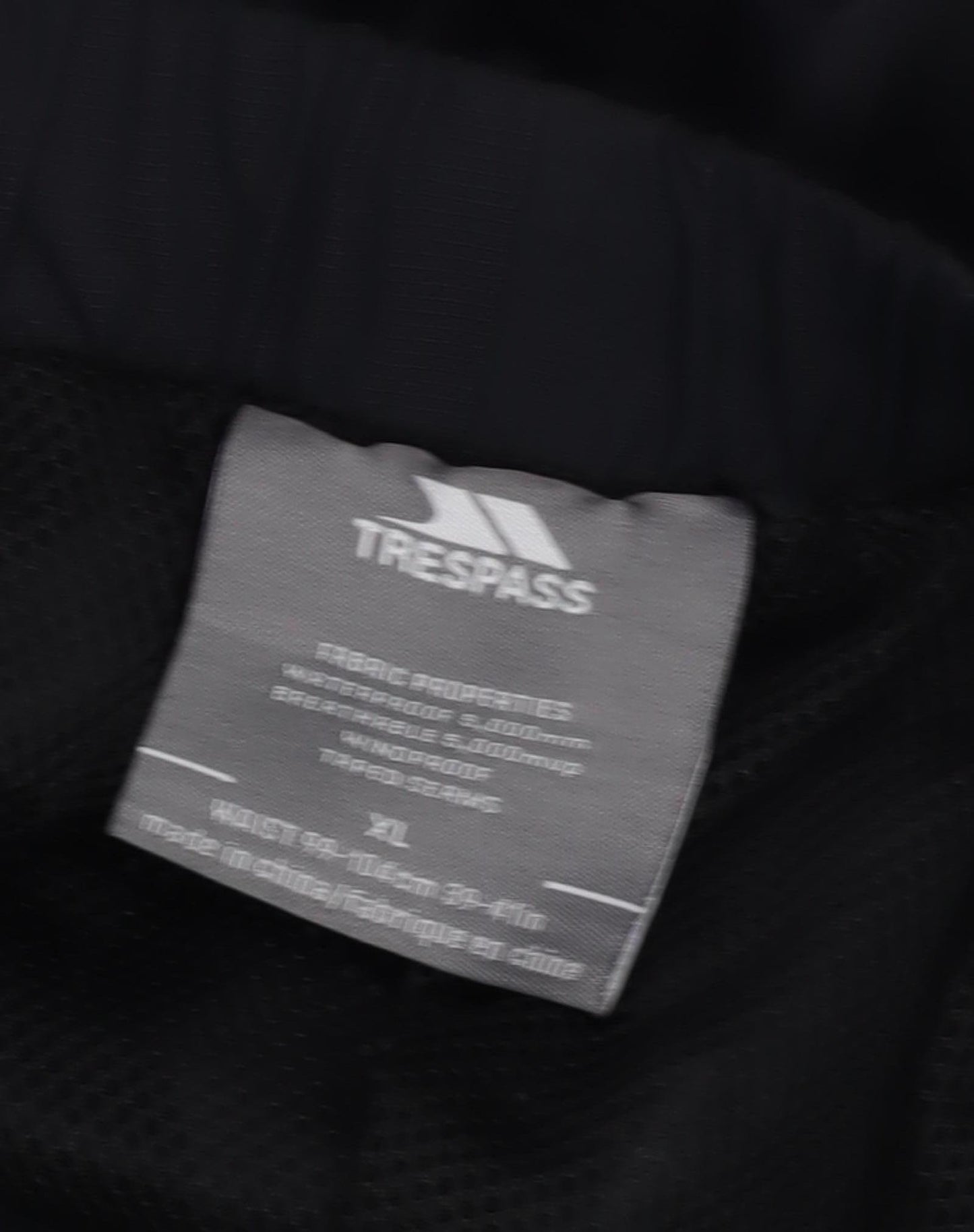 Trespass Men's XL Black Rain Trousers